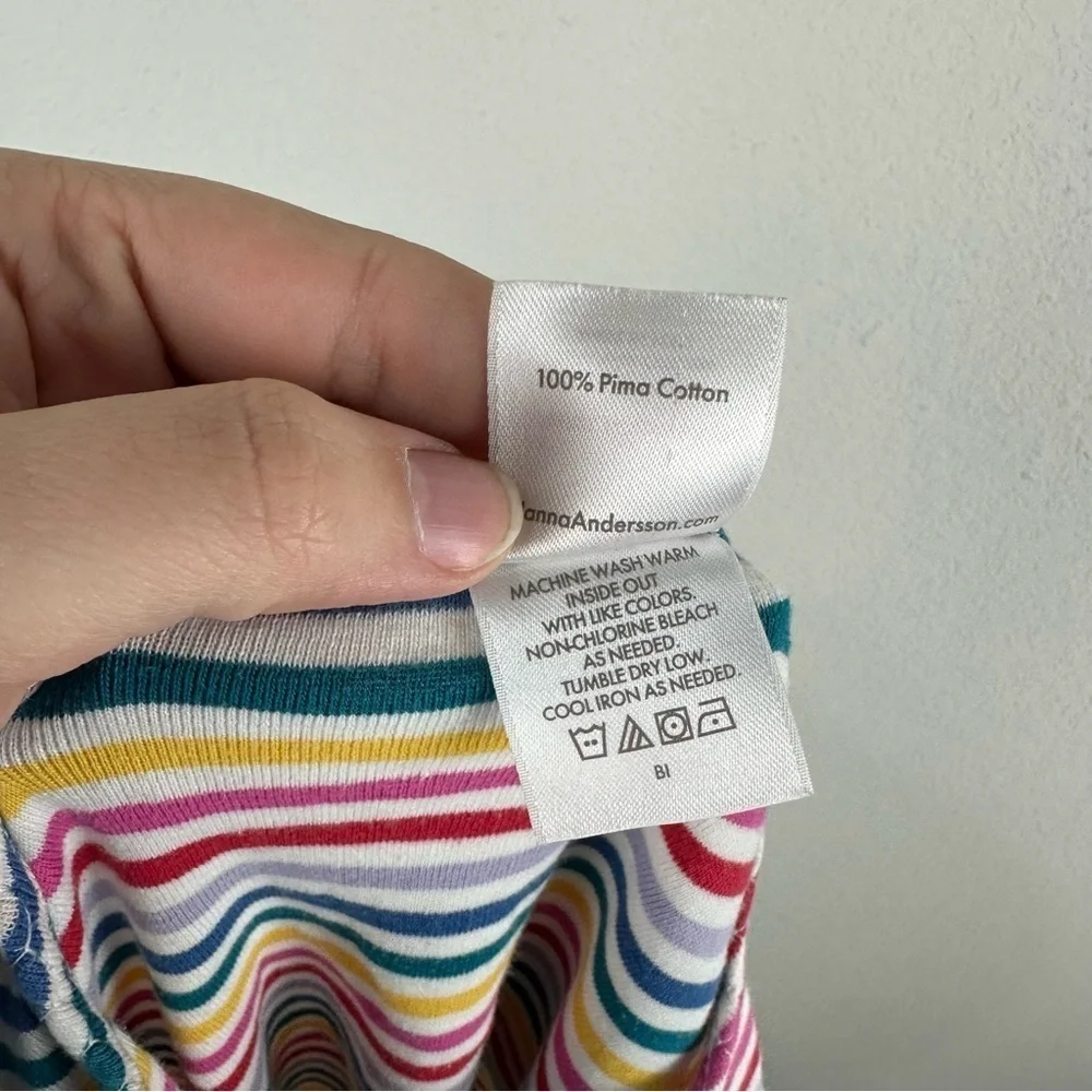 Hanna Andersson Kids Multicolor Stripe Bright Basics Pima Cotton Tee Size 5